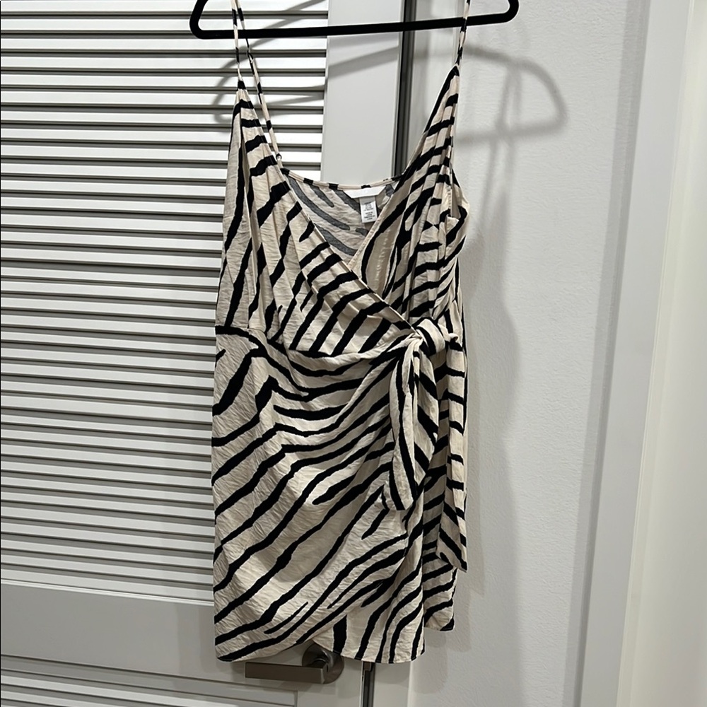 Zebra Print Wrap Blouse